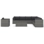 9-tlg. Garten-Lounge-Set mit Kissen Poly Rattan Grau 9-tlg. Garten-Lounge-Set mit Kissen Poly Rattan Grau