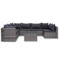 9-tlg. Garten-Lounge-Set mit Kissen Poly Rattan Grau 9-tlg. Garten-Lounge-Set mit Kissen Poly Rattan Grau