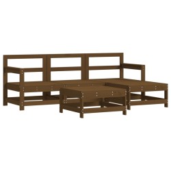 vidaXL 5-tlg. Garten-Lounge-Set Honigbraun Massivholz Kiefer