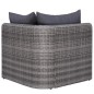 9-tlg. Garten-Lounge-Set mit Kissen Poly Rattan Grau 9-tlg. Garten-Lounge-Set mit Kissen Poly Rattan Grau