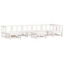 vidaXL 8-tlg. Garten-Lounge-Set Weiß Massivholz Kiefer