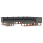 12-tlg. Garten-Lounge-Set mit Kissen Poly Rattan Grau 12-tlg. Garten-Lounge-Set mit Kissen Poly Rattan Grau