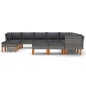 12-tlg. Garten-Lounge-Set mit Kissen Poly Rattan Grau 12-tlg. Garten-Lounge-Set mit Kissen Poly Rattan Grau