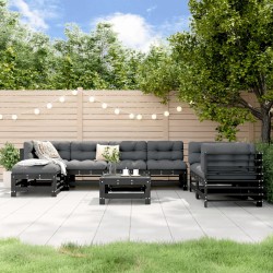 vidaXL 8-tlg. Garten-Lounge-Set Schwarz Massivholz Kiefer