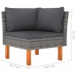 12-tlg. Garten-Lounge-Set mit Kissen Poly Rattan Grau 12-tlg. Garten-Lounge-Set mit Kissen Poly Rattan Grau