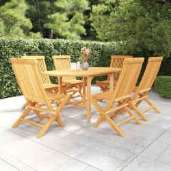 7-tlg. Garten-Essgruppe Massivholz Teak