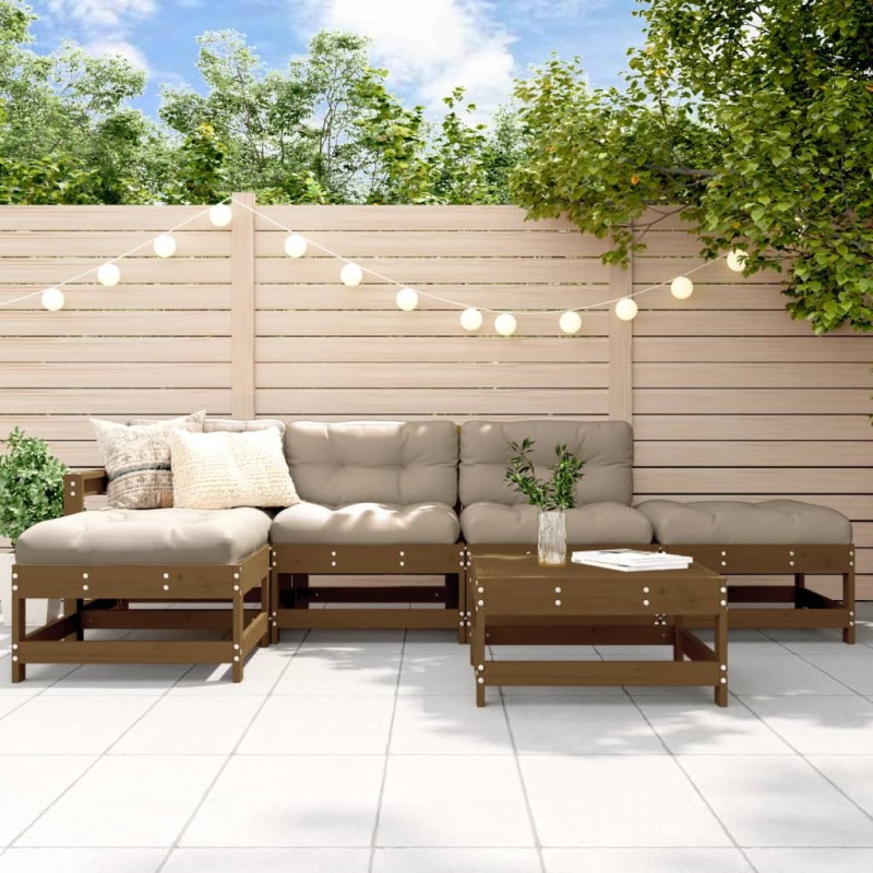 vidaXL 6-tlg. Garten-Lounge-Set Honigbraun Massivholz Kiefer vidaXL 6-tlg. Garten-Lounge-Set Honigbraun Massivholz Kiefer