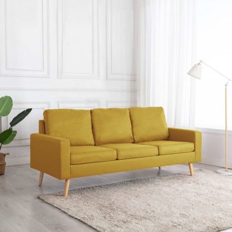 vidaXL 3-Sitzer-Sofa Gelb Stoff