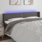 vidaXL LED Kopfteil Grau 203x16x78/88 cm Kunstleder vidaXL LED Kopfteil Grau 203x16x78/88 cm Kunstleder