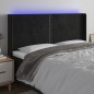 vidaXL LED Kopfteil Schwarz 163x16x118/128 cm Samt vidaXL LED Kopfteil Schwarz 163x16x118/128 cm Samt