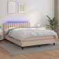 vidaXL Boxspringbett mit Matratze & LED Cappuccino-Braun 140x190cm vidaXL Boxspringbett mit Matratze & LED Cappuccino-Braun 140x190cm