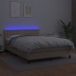 vidaXL Boxspringbett mit Matratze & LED Cappuccino-Braun 140x190cm vidaXL Boxspringbett mit Matratze & LED Cappuccino-Braun 140x190cm