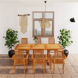 vidaXL 7-tlg. Garten-Essgruppe Massivholz Teak