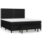 vidaXL Boxspringbett mit Matratze Schwarz 160x200 cm Stoff vidaXL Boxspringbett mit Matratze Schwarz 160x200 cm Stoff
