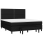 vidaXL Boxspringbett mit Matratze Schwarz 160x200 cm Stoff vidaXL Boxspringbett mit Matratze Schwarz 160x200 cm Stoff