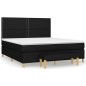 vidaXL Boxspringbett mit Matratze Schwarz 160x200 cm Stoff vidaXL Boxspringbett mit Matratze Schwarz 160x200 cm Stoff