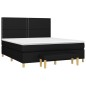 vidaXL Boxspringbett mit Matratze Schwarz 160x200 cm Stoff vidaXL Boxspringbett mit Matratze Schwarz 160x200 cm Stoff