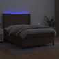 vidaXL Boxspringbett mit Matratze & LED Braun 140x190 cm Kunstleder vidaXL Boxspringbett mit Matratze & LED Braun 140x190 cm Kunstleder