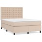 vidaXL Boxspringbett Matratze Cappuccino-Braun 140x190cm Kunstleder vidaXL Boxspringbett Matratze Cappuccino-Braun 140x190cm Kunstleder