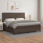 vidaXL Boxspringbett mit Matratze Braun 200x200 cm Kunstleder vidaXL Boxspringbett mit Matratze Braun 200x200 cm Kunstleder