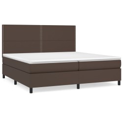 vidaXL Boxspringbett mit Matratze Braun 200x200 cm Kunstleder