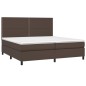 vidaXL Boxspringbett mit Matratze Braun 200x200 cm Kunstleder vidaXL Boxspringbett mit Matratze Braun 200x200 cm Kunstleder