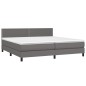 vidaXL Boxspringbett mit Matratze Grau 200x200 cm Kunstleder vidaXL Boxspringbett mit Matratze Grau 200x200 cm Kunstleder