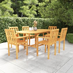 7-tlg. Garten-Essgruppe Massivholz Teak