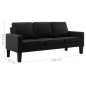 vidaXL 3-Sitzer-Sofa Schwarz Kunstleder vidaXL 3-Sitzer-Sofa Schwarz Kunstleder
