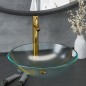 vidaXL Badezimmer Waschbecken mit Wasserhahn und Ablaufgarnitur aus mattiertem, gehärtetem Glas vidaXL Badezimmer Waschbecken mit Wasserhahn und Ablaufgarnitur aus mattiertem, gehärtetem Glas