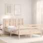 vidaXL Massivholzbett mit Kopfteil 140x190 cm vidaXL Massivholzbett mit Kopfteil 140x190 cm