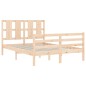 vidaXL Massivholzbett mit Kopfteil 140x190 cm vidaXL Massivholzbett mit Kopfteil 140x190 cm
