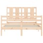 vidaXL Massivholzbett mit Kopfteil 140x190 cm vidaXL Massivholzbett mit Kopfteil 140x190 cm