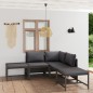 vidaXL 6-tlg. Garten-Lounge-Set mit Kissen Poly Rattan Grau vidaXL 6-tlg. Garten-Lounge-Set mit Kissen Poly Rattan Grau