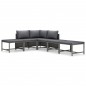 vidaXL 6-tlg. Garten-Lounge-Set mit Kissen Poly Rattan Grau vidaXL 6-tlg. Garten-Lounge-Set mit Kissen Poly Rattan Grau