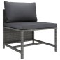 vidaXL 6-tlg. Garten-Lounge-Set mit Kissen Poly Rattan Grau vidaXL 6-tlg. Garten-Lounge-Set mit Kissen Poly Rattan Grau