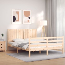 vidaXL Massivholzbett mit Kopfteil