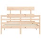 vidaXL Massivholzbett mit Kopfteil 140x190 cm vidaXL Massivholzbett mit Kopfteil 140x190 cm