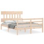 vidaXL Massivholzbett mit Kopfteil 140x190 cm vidaXL Massivholzbett mit Kopfteil 140x190 cm