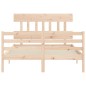 vidaXL Massivholzbett mit Kopfteil 140x190 cm vidaXL Massivholzbett mit Kopfteil 140x190 cm