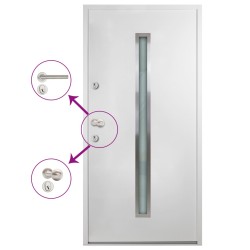 Haustür Aluminium Weiß 110x207,5 cm