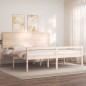 vidaXL Massivholzbett mit Kopfteil 200x200 cm vidaXL Massivholzbett mit Kopfteil 200x200 cm