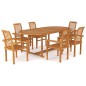 vidaXL 7-tlg. Garten-Essgruppe Massivholz Teak vidaXL 7-tlg. Garten-Essgruppe Massivholz Teak