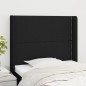 vidaXL Kopfteil mit Ohren Schwarz 83x16x118/128 cm Stoff vidaXL Kopfteil mit Ohren Schwarz 83x16x118/128 cm Stoff