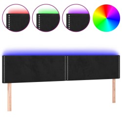 vidaXL LED Kopfteil Schwarz 160x5x78/88 cm Samt