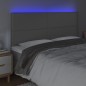 vidaXL LED Kopfteil Grau 200x5x118/128 cm Kunstleder vidaXL LED Kopfteil Grau 200x5x118/128 cm Kunstleder