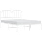 vidaXL Bettgestell mit Kopfteil Metall Weiß 140x190 cm vidaXL Bettgestell mit Kopfteil Metall Weiß 140x190 cm