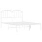 vidaXL Bettgestell mit Kopfteil Metall Weiß 140x190 cm vidaXL Bettgestell mit Kopfteil Metall Weiß 140x190 cm