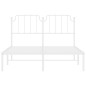 vidaXL Bettgestell mit Kopfteil Metall Weiß 140x190 cm vidaXL Bettgestell mit Kopfteil Metall Weiß 140x190 cm