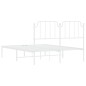 vidaXL Bettgestell mit Kopfteil Metall Weiß 140x190 cm vidaXL Bettgestell mit Kopfteil Metall Weiß 140x190 cm